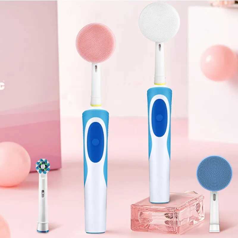 Waterproof Silicone Face Spin Brushes Facial Cleansing Brush Replacement Head Compatible with Oral BElectric Toothbrush Bases Y240821