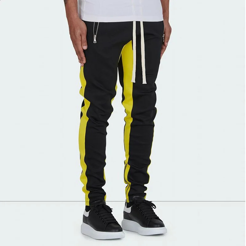 Mens fashion patch fitness sports casual pants gym running training track jogging 240821