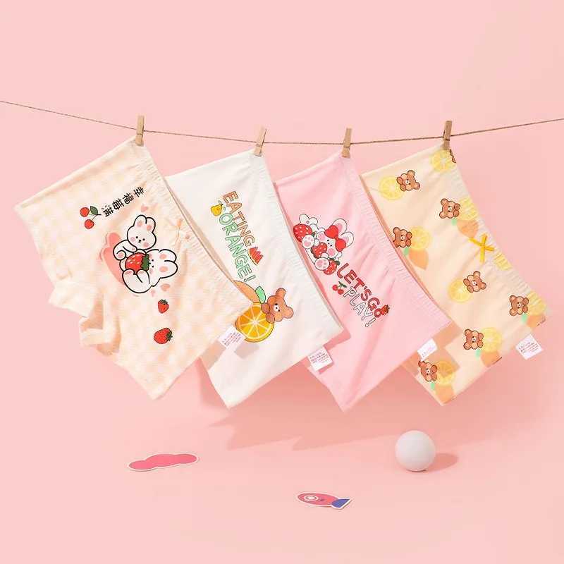 2-14 years old rabbit girl underwear pink and white childrens underwear boxer girl clothing 4 5 6 7 8 9 10 11 13 14 years old 2317 W240819