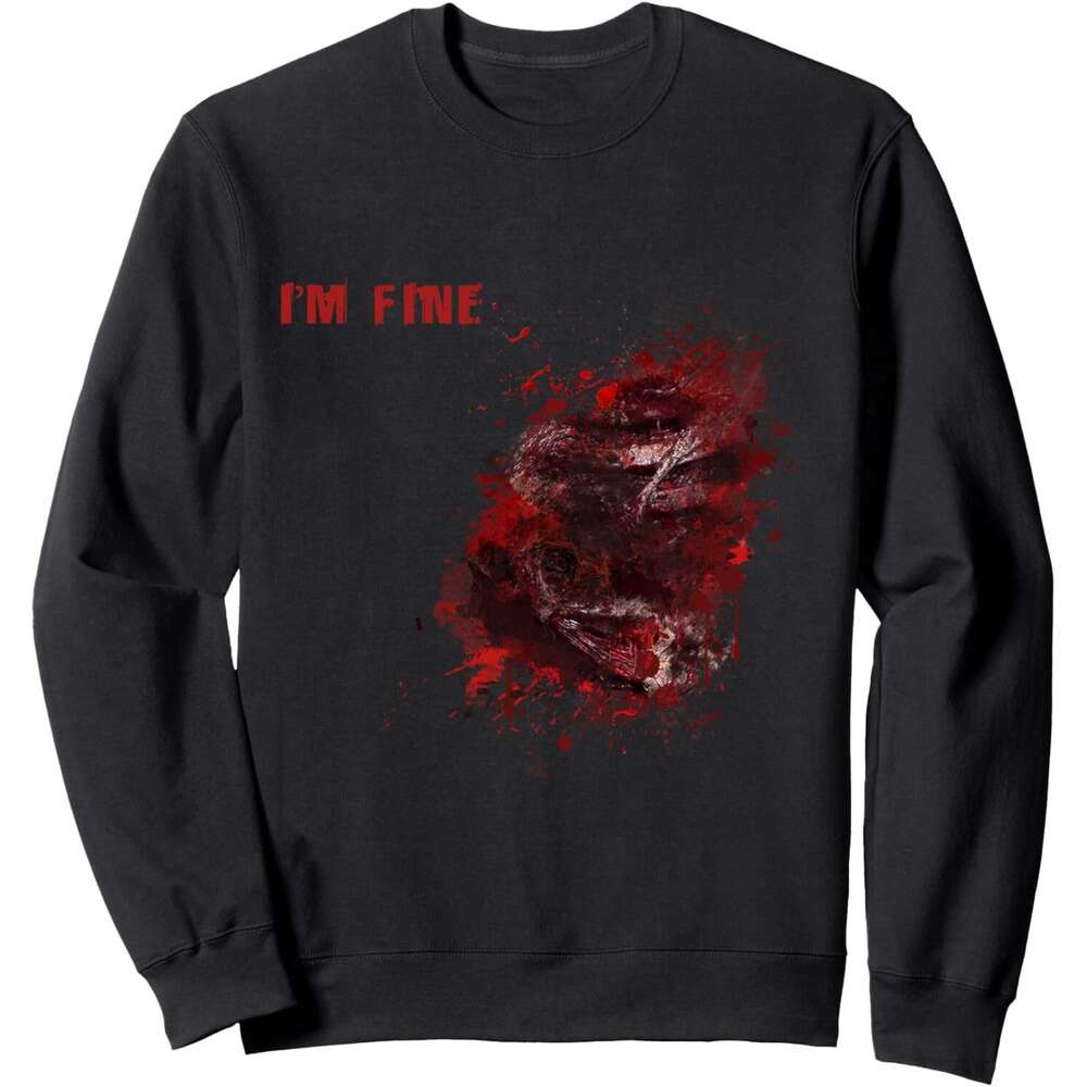 Long Sleeve Shirts for Men sweatshirt Fine Wound Injury Cool Halloween Costume Gift Sweatshirt T shirt Tee Streetwear Casual tops clothes