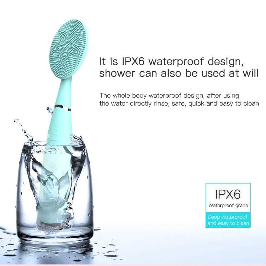 Silicone Electric Face Cleansing Brush With 5 Adjustable Speeds Vibrating for Deep Pore Cleaning Gentle Exfoliating Massaging Y240821