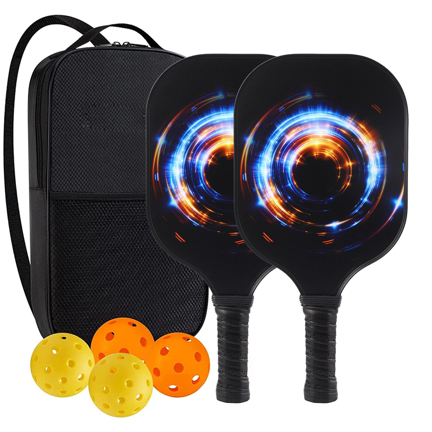 High-Performance Fiberglass Pickleball Paddle for Competitive Outdoors Games 2 Paddle & 4 ball & 1 bag 9946