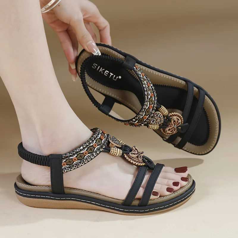 36-42 Shoes for Women Summer Fashion 2024 Bohemain Beach Flip Flops Soft Wedge Casual Comfortable Sandals Women Sandals CL240806