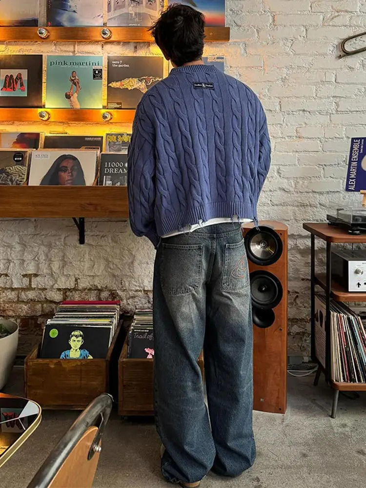 Casual Yellow Half Turtleneck Sweater Men Fashion Long Sleeve Tassel Knitted Pullover For Autumn Lazy Long Sleeve Knitted Jumper 240821