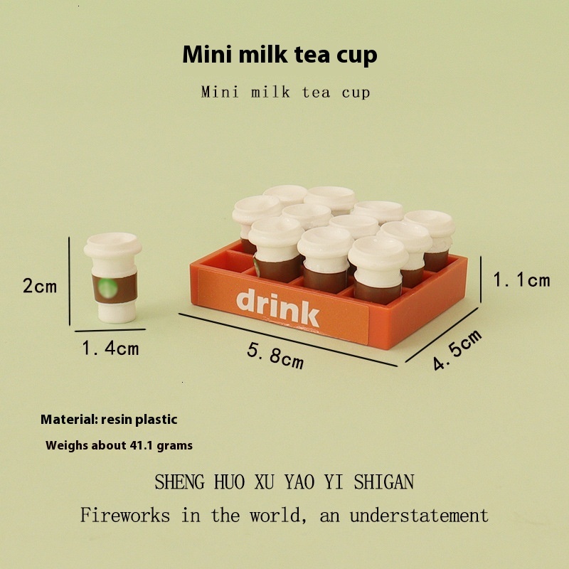 Miniature simulation mini ins coffee milk tea cup creative beverage frame baby house decoration small ornaments DIY accessories