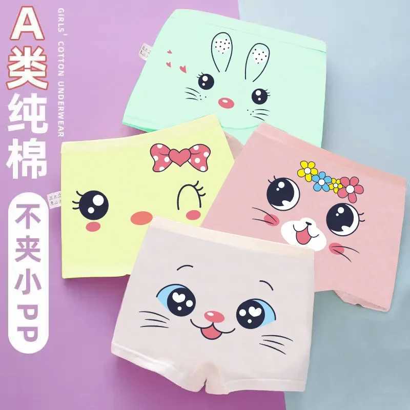 Girls Panties 4pcs/lot Briefs for Kids Cartoon Teenage Underwear for Girls Cotton Children Shorts Young Girl Thong 1-14years Y240821