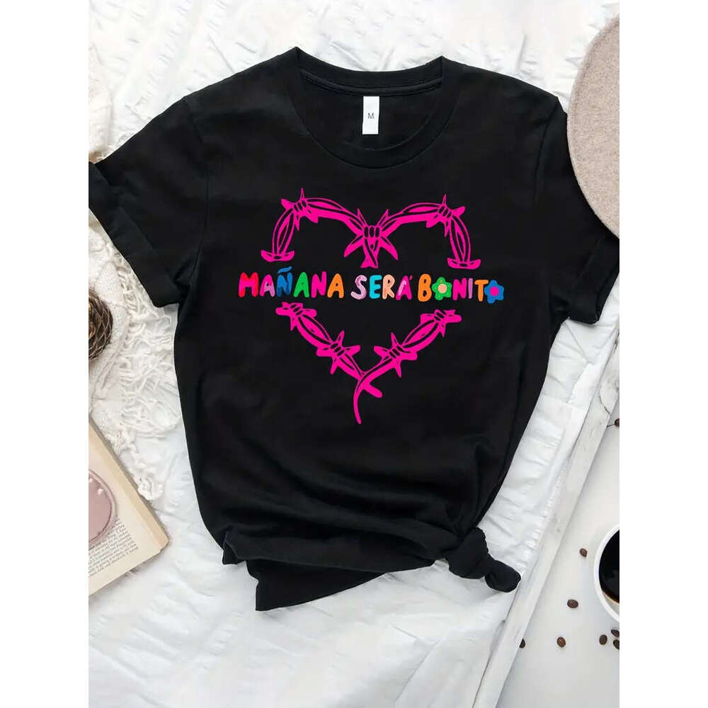Print Heart T-Shirt, Short Sleeve Crew Neck Casual Top For Summer & Spring, Women's Clothing