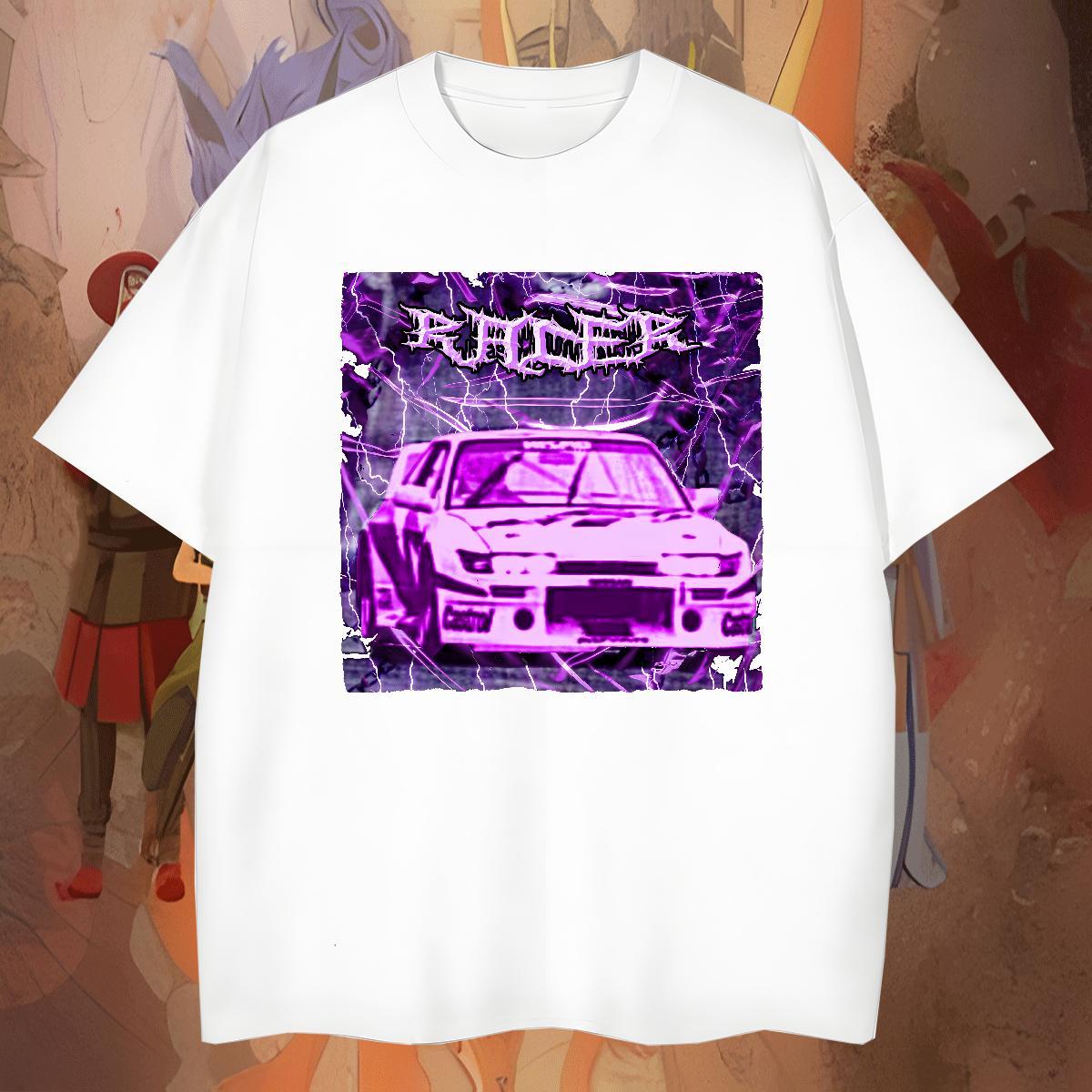 Loose Fit car T Shirt For Man Casual Daily Wear Men Tops Tees 230g Pure Cotton 2024 Breathable Crew Neck DIY Anime Tshirts