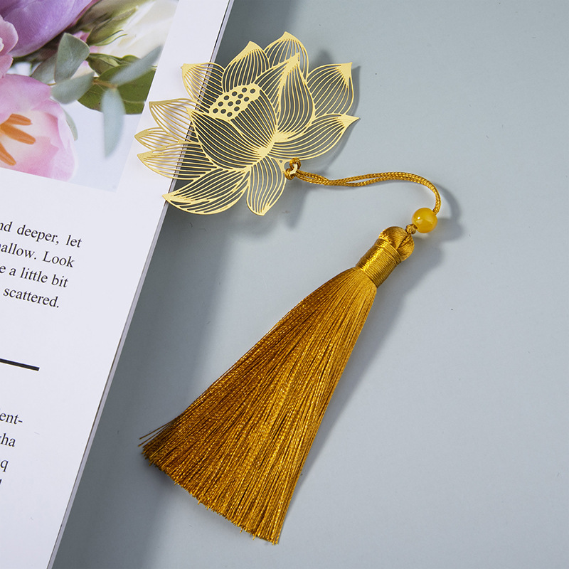 Fresh Yellow Hollow Metal Bookmark - Unique Cultural Creativity & Perfect Student Gifts