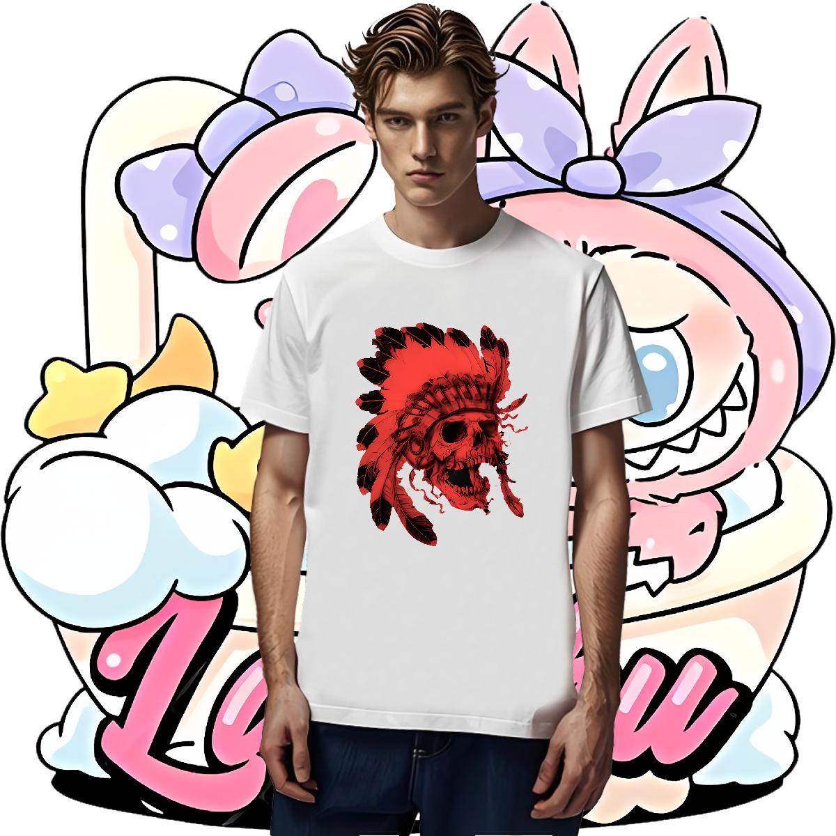 2024 Designer Tshirts 100% Cotton 230g Casual scary Breathable Soft Man T Shirts High Quality Cartoon Printing L-4XL Polos