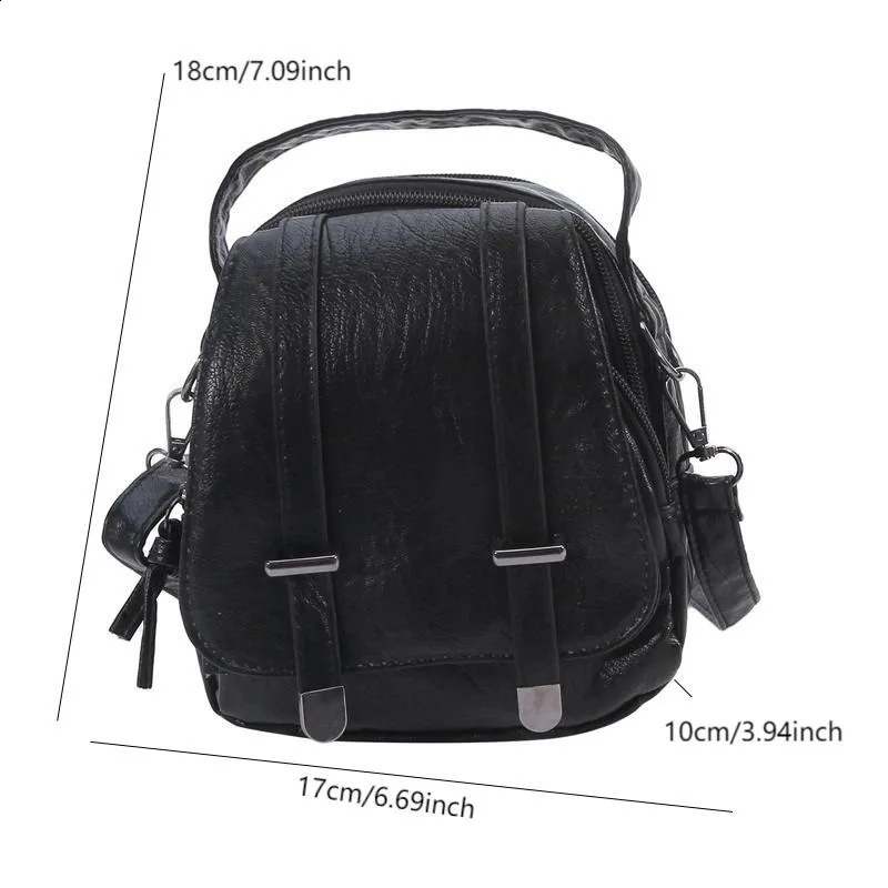 Yogodlns Vintage Small Shoulder Bag Women Soft PU Leather Crossbody Multifunction Messenger Casual Lady Handbag Bolso 240821