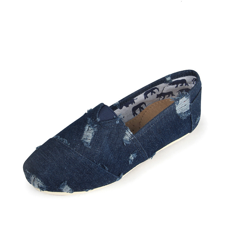 Ddmysports Denim Shoes Tom Thomas Denim Washed Cloth Flat For Couples Lazy Men S And Women Casual With Set Feet OUTDOOR
