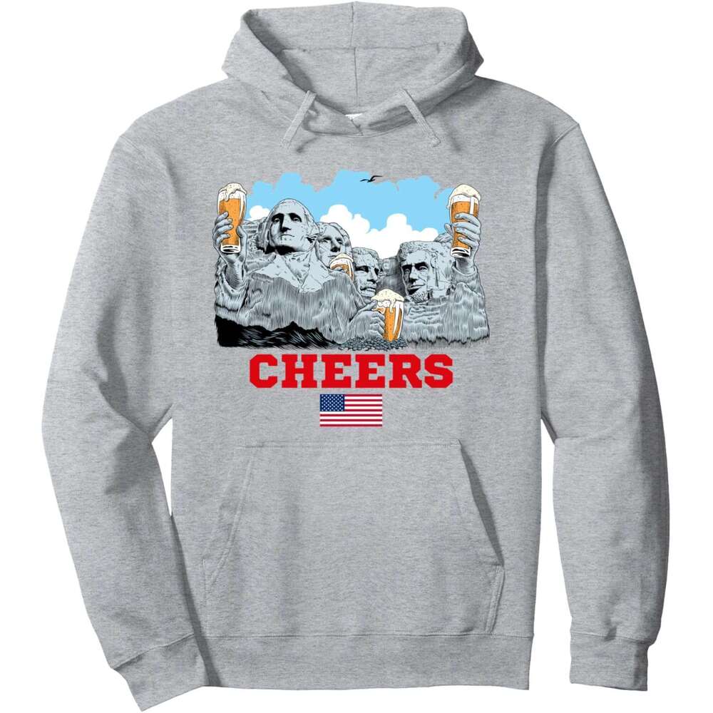 Hoodie for Mens Womens Cool Funny Rushmore Mountain USA Presidents Drinking Beer Pullover Hoodie Graphic Hoodies Sweatshirt Pullover Long Sleeve