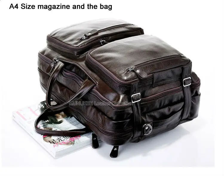 Fashionable multifunctional full grain leather travel bag mens y 240820