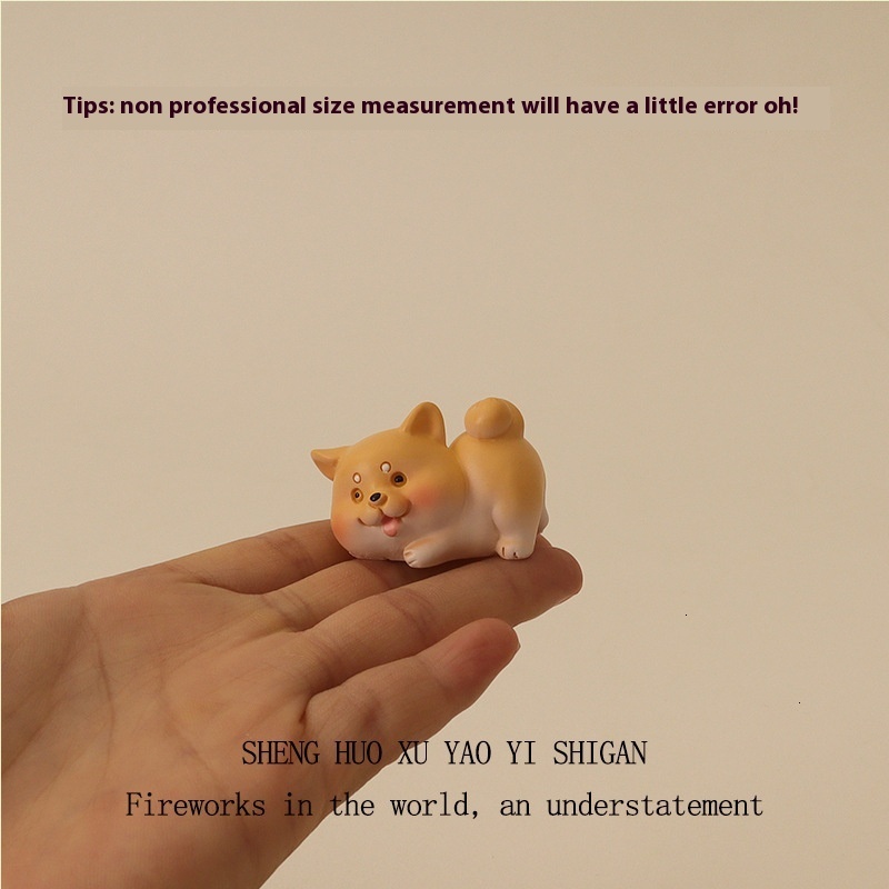 Ins Mini Cute Cartoon Phone Puppy Grape Micro Landscape Gardening Home Decoration DIY Desktop Ornament