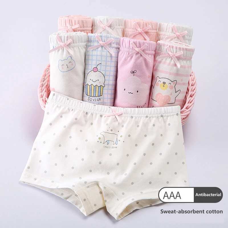 3-8 year old childrens underwear womens pure cotton childrens cartoon boxer Y240821