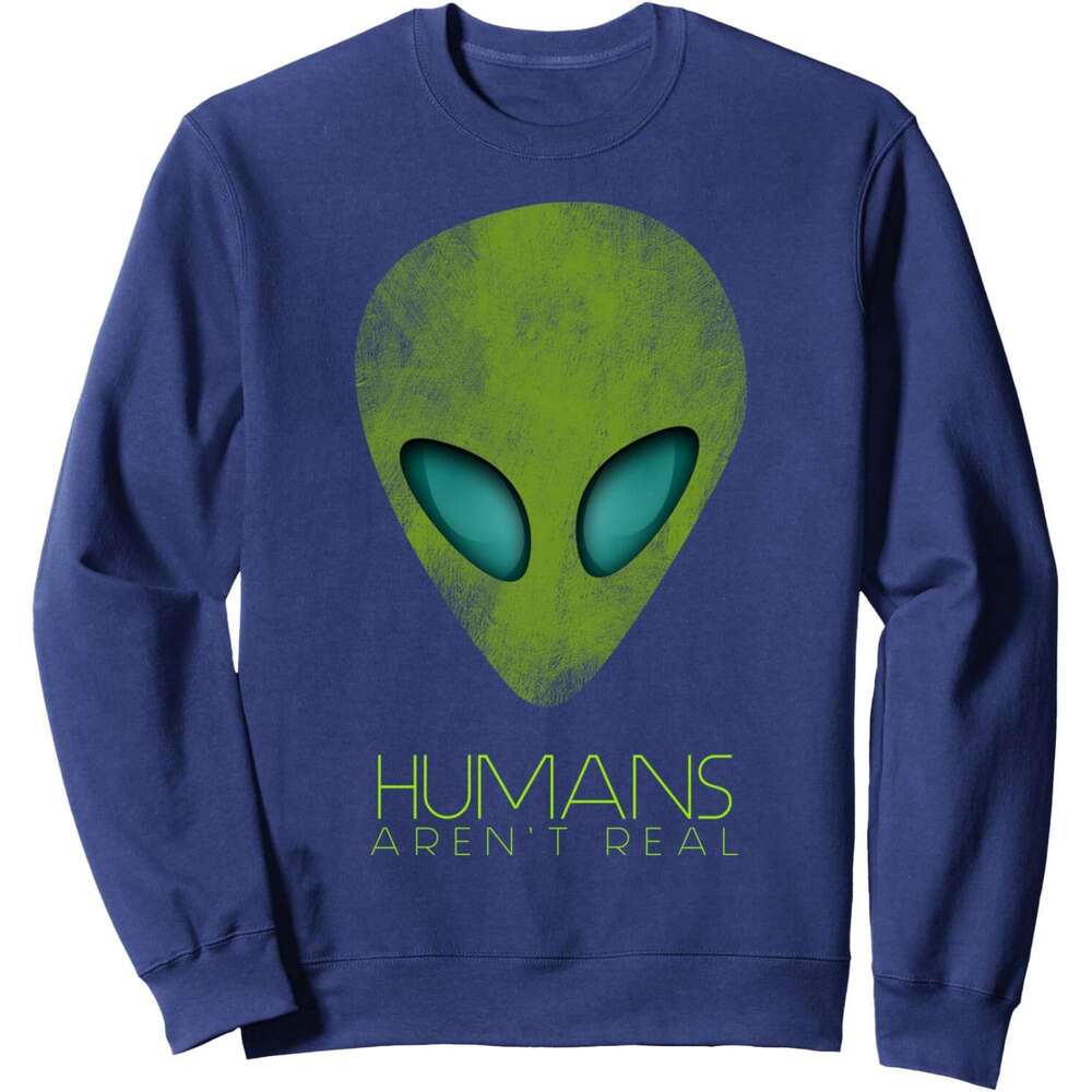 Long Sleeve Shirts for Men sweatshirt Alien Funny Humans Real Cute UFO Gift Sweatshirt T shirt Tee Streetwear Casual tops clothes