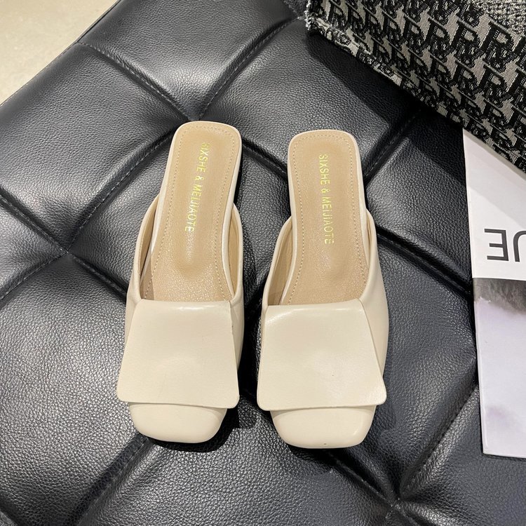 Ddmysports Design Sense Niche Flat French Semi Trailers External M Ller Slippers Women S Shoes Spring Summer OUTDOOR