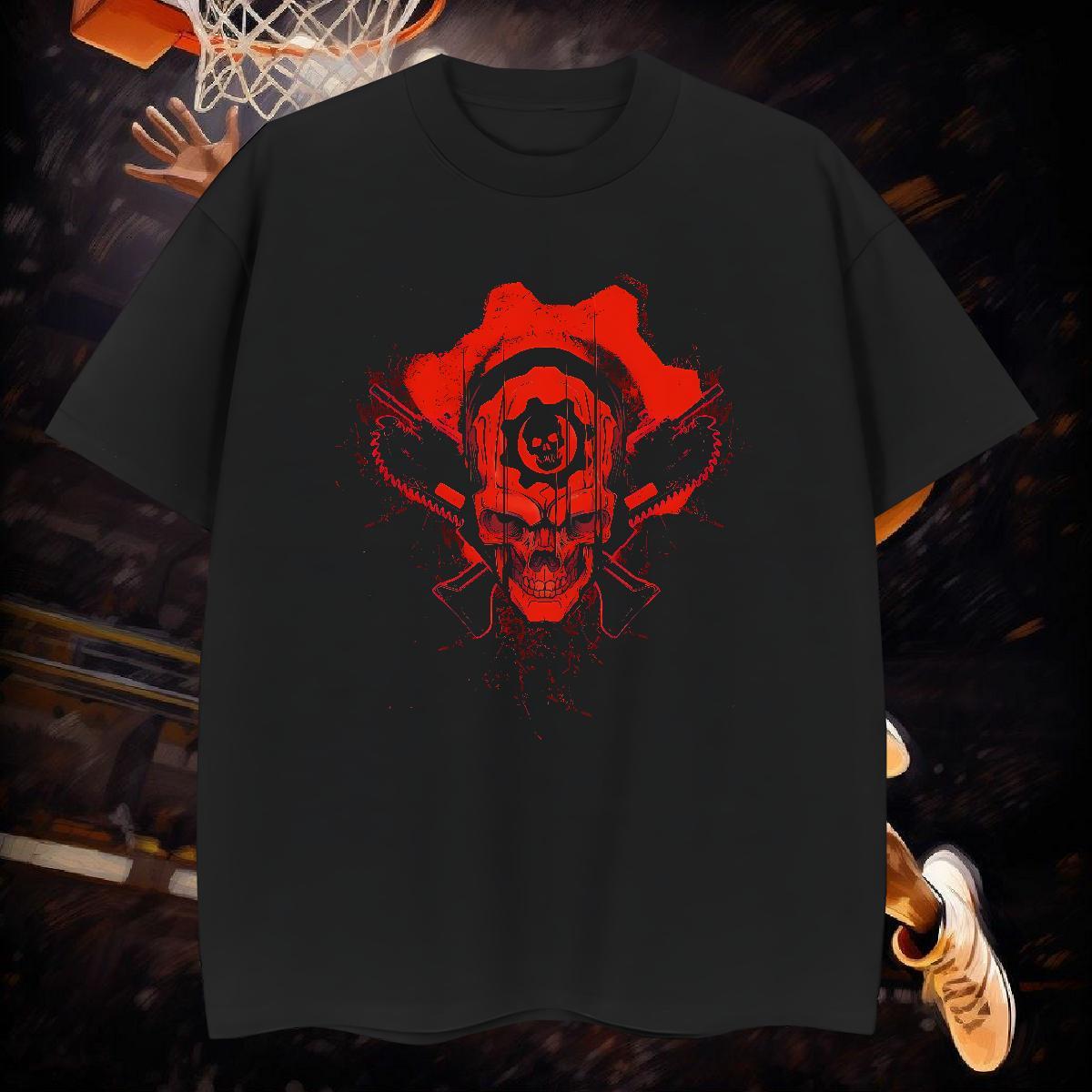 Classic Casual SKULL Men Clothes T-Shirt 230g Cotton T-Shirts for Men Plus Size Cartoon Sports Casual Breathable Short Sleeve Brand Tee Shirt