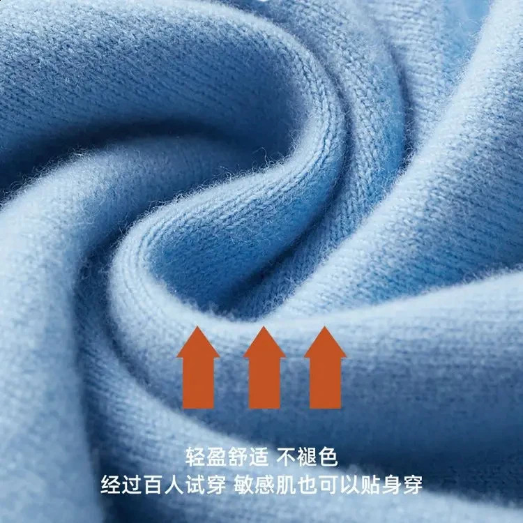 Soft Warm Pullover Cashmere Sweater Mens V Neck Thickened Classic Tops Autumn Winter Casual Solid Color Knitted Pullover 240821
