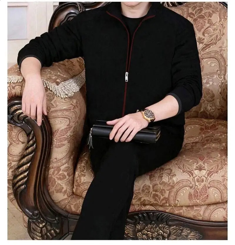 Mens Casual Tracksuits Sportswear Jackets Pants Two Piece Sets Male Fashion Solid Jogging Suit Men Outfits Gym Clothes Fitness 240821