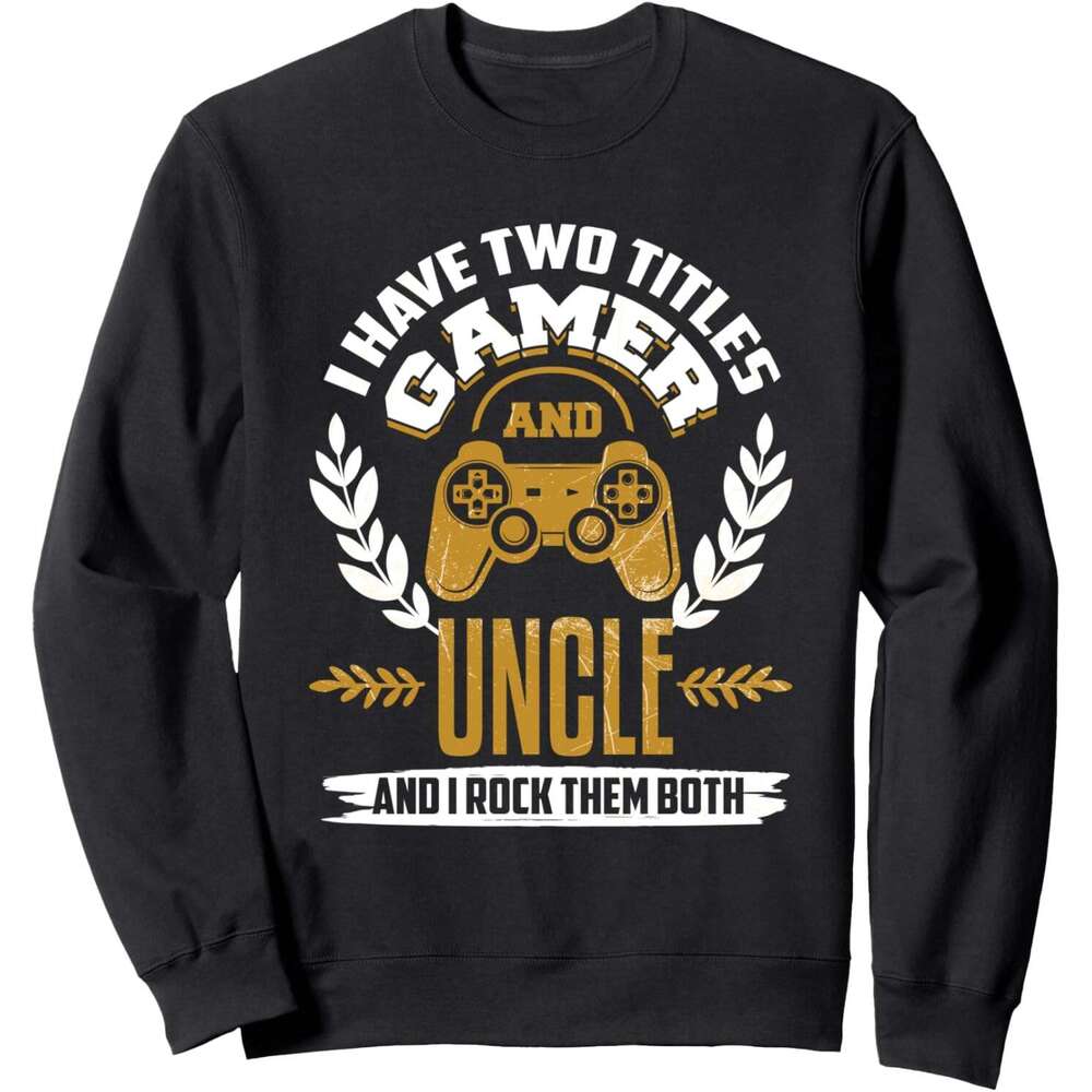 Long Sleeve Shirts for Men sweatshirt Funny Uncle Gamer Rocks Best Gift From Nephew Papa Gaming Sweatshirt T shirt Tee Streetwear Casual tops clothes