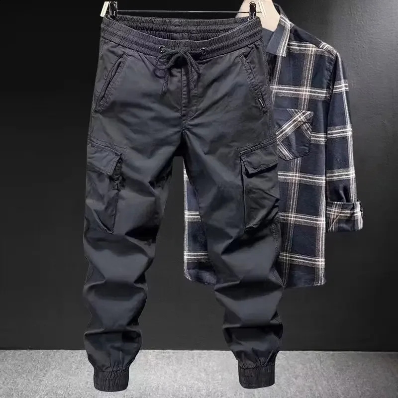 Fashion casual pants mens loose fit suitable for youth style commodity solid color cutting fashion spring and summer shoes 240821