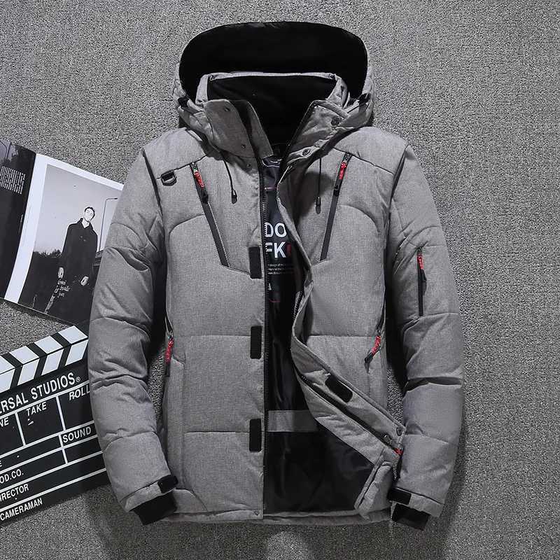 Puffer jacket Mens White Duck Down Jacket Warm Hooded Thick Puffer Jacket Coat Male Casual High Quality Overcoat Thermal Winter Parka Men M240821