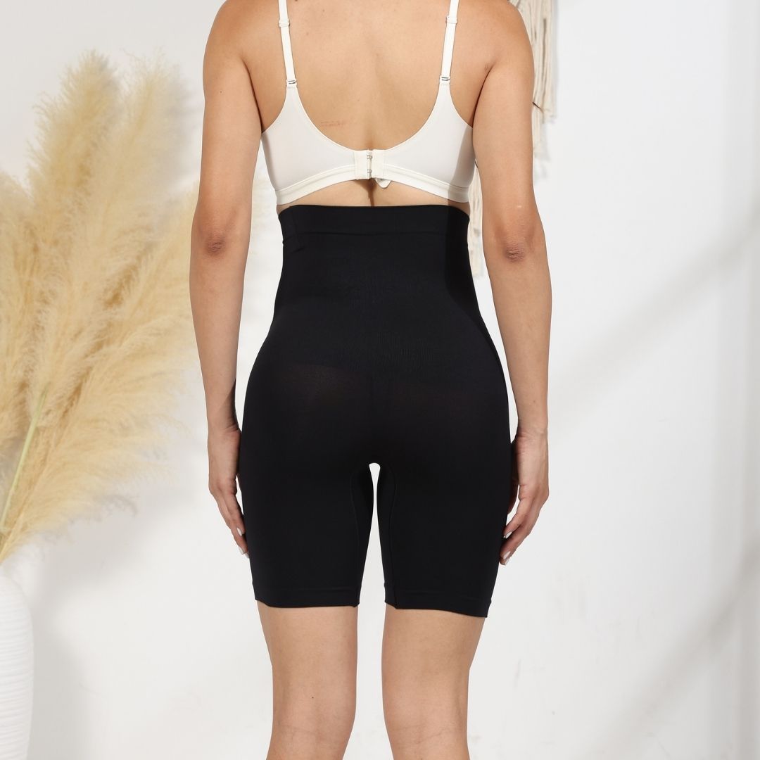 shapewear for women good quality Solid color seamless high waisted and high elasticity shaping sports shorts abdominal compression, shaping effect-XYA