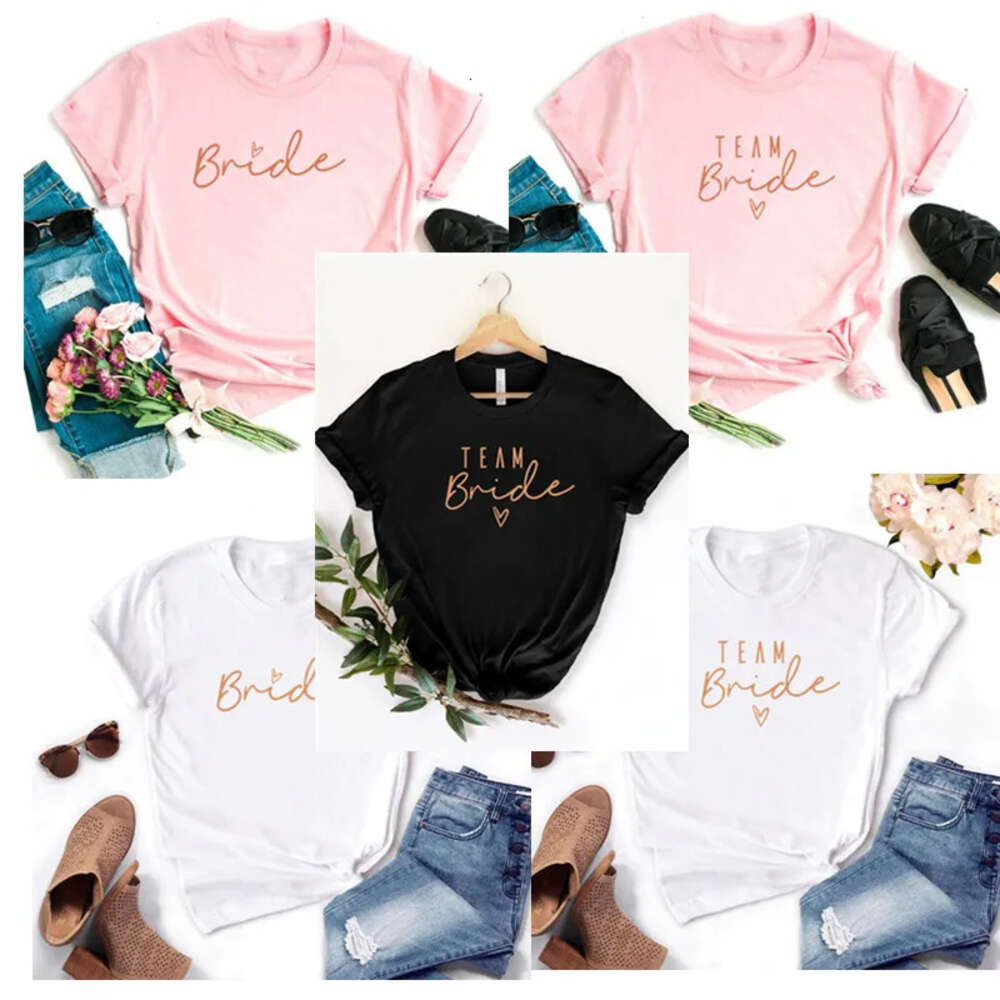 wer Women Team Bride To Be Squad T-shirts 2024 EVJF Hen Party Bachelorette Girl Wedding Female Tops Tees ps