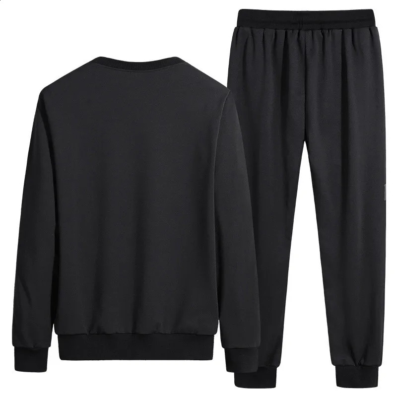 MenS Sportswear Suit Spring Autumn Jogging Sports Sets Young Male Student Fashion Tracksuit Sweatshirt Pants Plus Size 7XL 240821