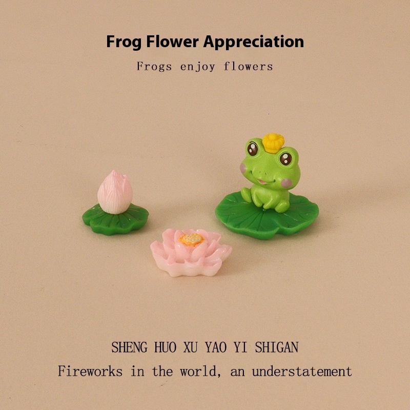 Pond Micro Creative Resin Crafts Lotus Frog Mini Fish Landscape Miniature Decorative Ornament OB11