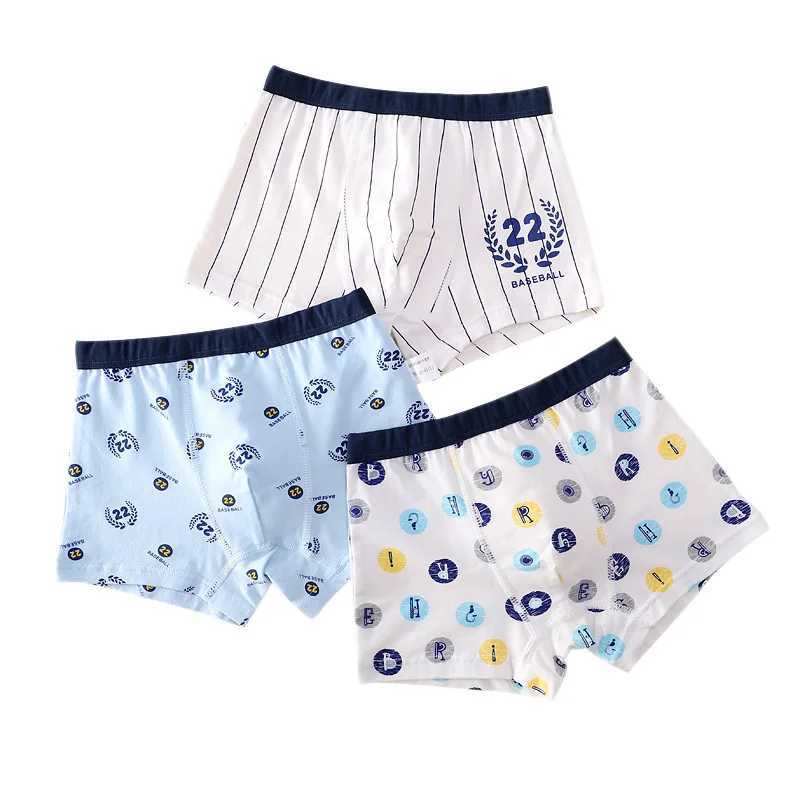 3 Pcs/pack Teen Underwear Cotton Plaid Short Panties for Kids Boys Cotton Children Cartoon Lion Boxer Shorts Young Boy Underpant Y240821
