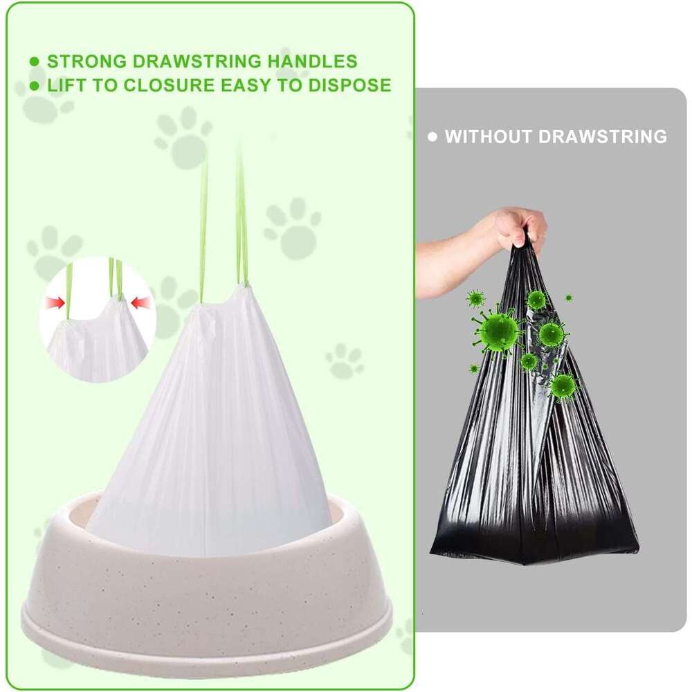 Hakrbcs Bags for Robot 4 and 3, 60 Pack Drawstring Self Cleaning Cat Litter Box ers, Extra Thick Waste Drawer ers Heavy Duty