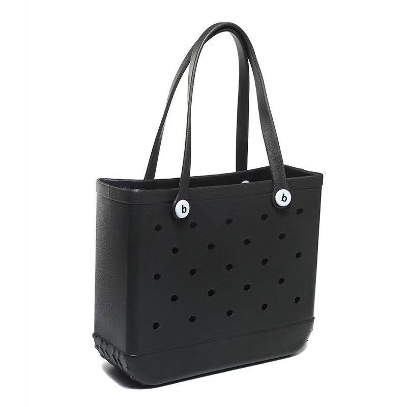 large Summer Bogg Waterproof Beach Bag New Rubber Beach Bags EVA with Hole Waterproof Sandproof Durable Open Silicone Tote Bag for Outdoor Beach Pool 