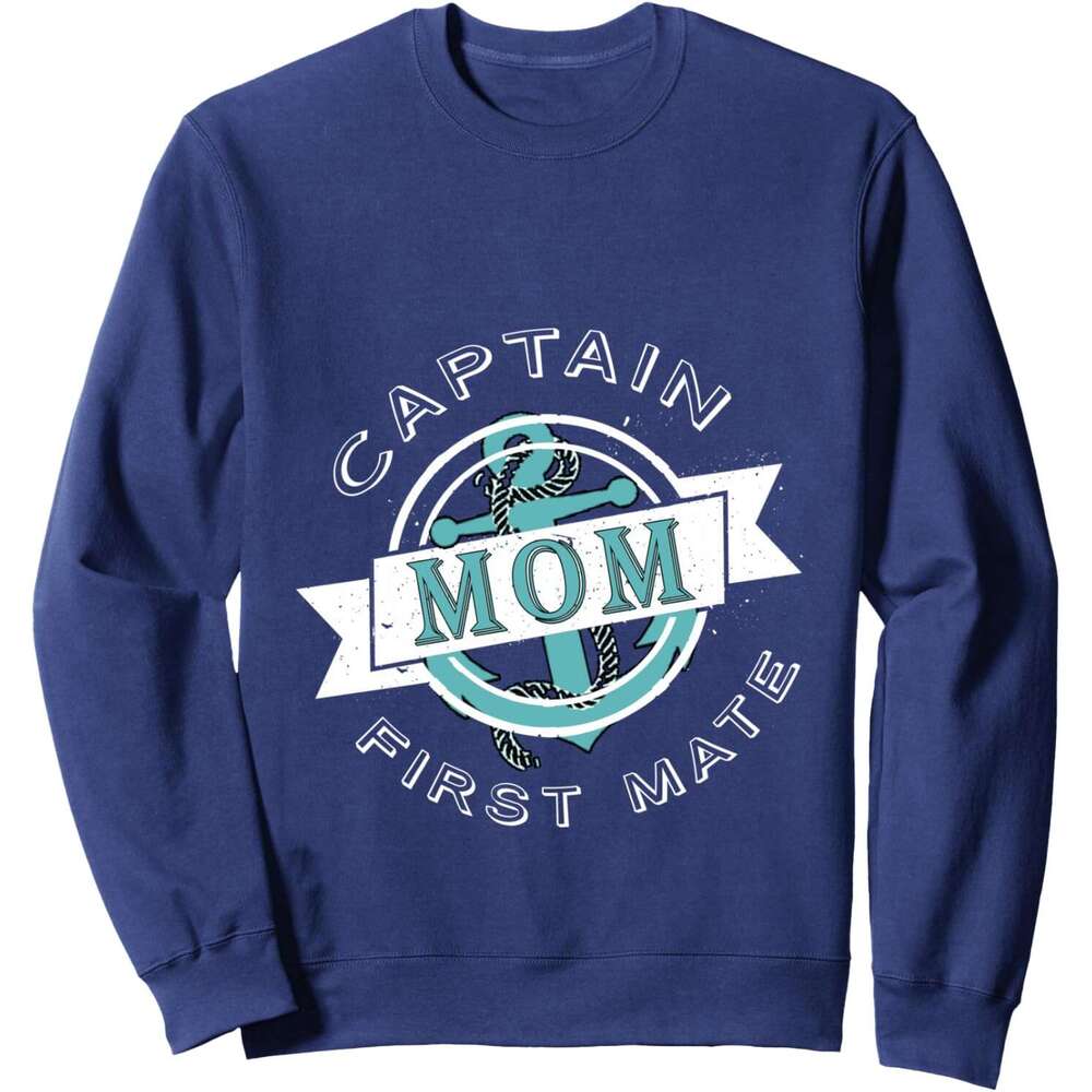 Long Sleeve Shirts for Men sweatshirt Captain Mom First Mate Funny Boat Ship Sailor Gift Sweatshirt T shirt Tee Streetwear Casual tops