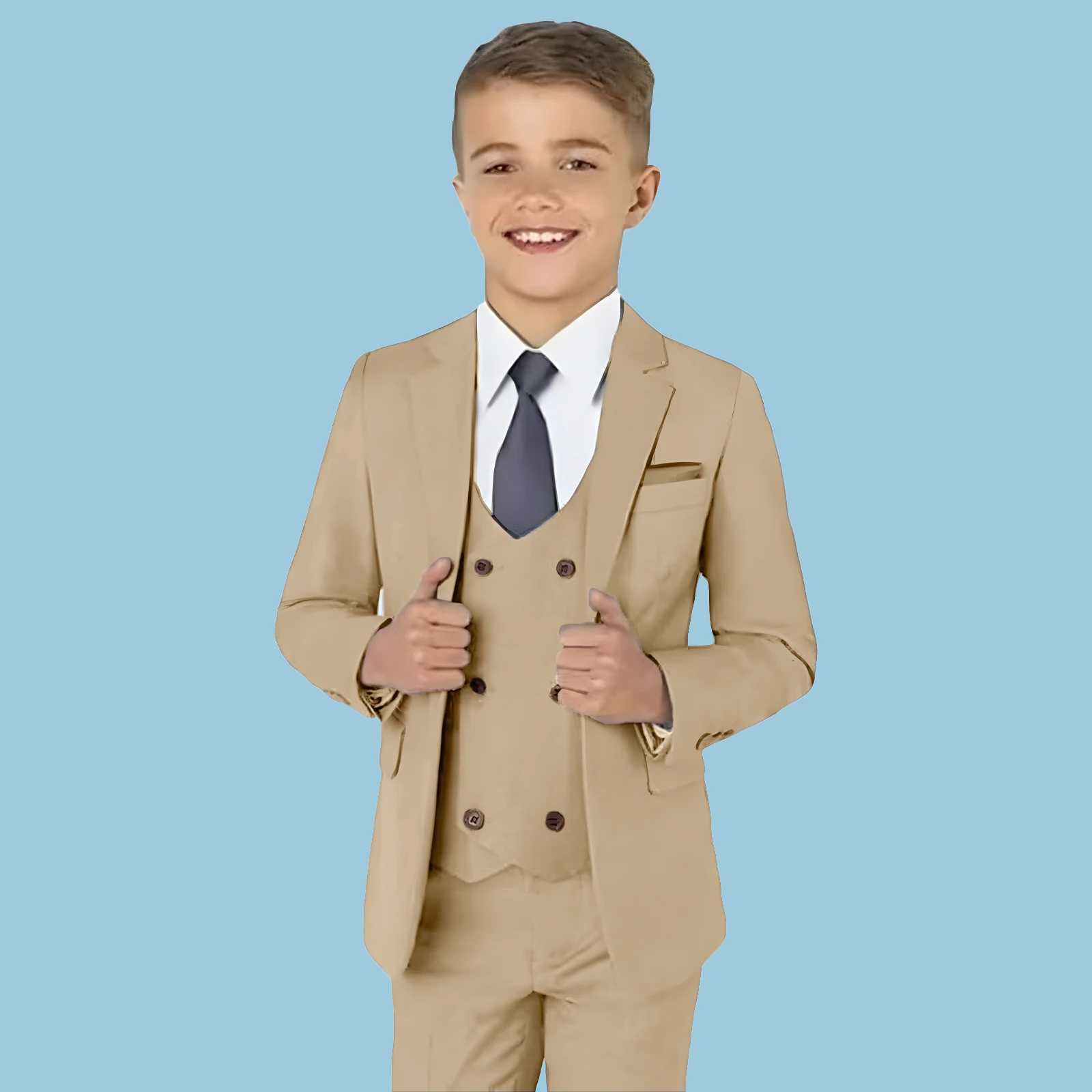 Suits Classic Solid Boys Pantsuit With Vest Single Breasted Newest Autumn Formal Outfit For Boys Wedding Guest Suit Set Ring Bearer