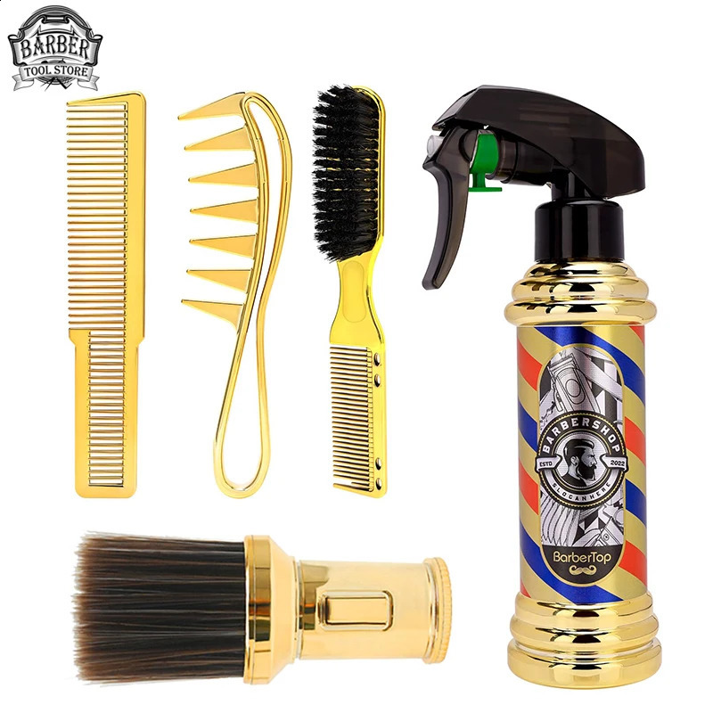 5pcs Hairdressing Supplies Set Barber Spray Bottles Comb Brush Tools Salon Hairdresser Haircut Tools Pro Barbershop Accessories 240808