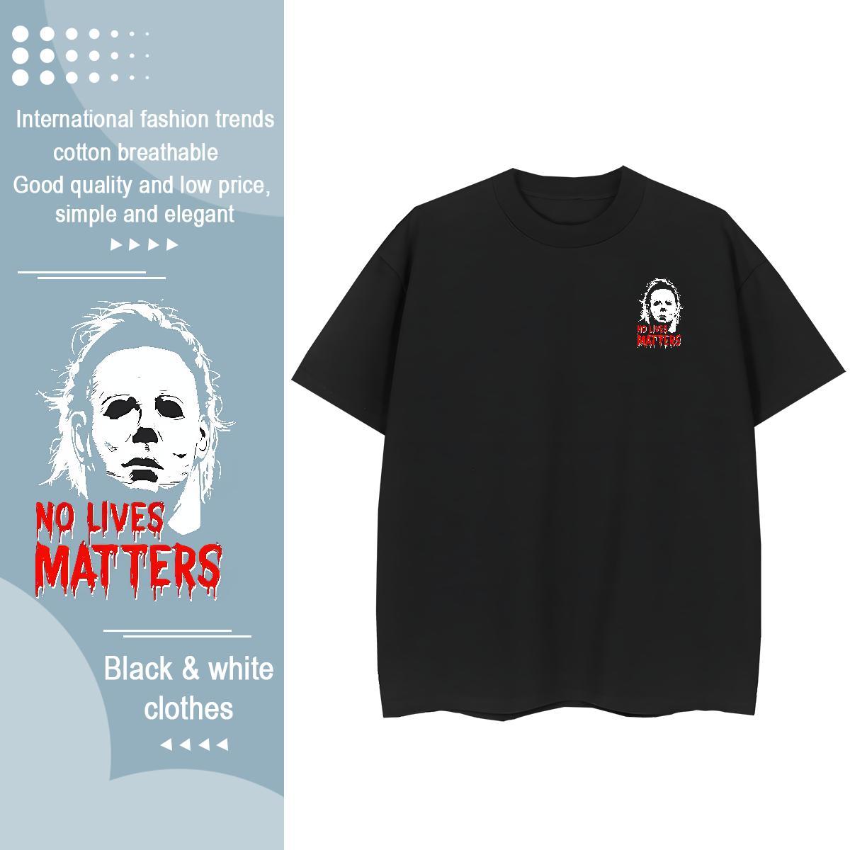 Fashion SCARY Couples T Shirts 230g 100% Cotton T shirt Anime Home Outdoor Breathable Loose Fit Top Tees