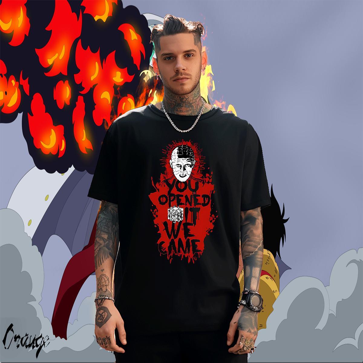 New scary Mens Tshirts 230g Cotton Men T Shirts Anime Casual Daily Wear Breathable Short Sleeve Comfortable Tees