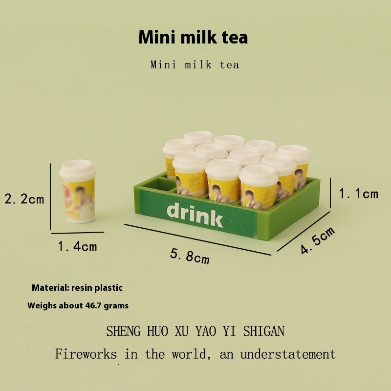 Miniature simulation mini ins coffee milk tea cup creative beverage frame baby house decoration small ornaments DIY accessories