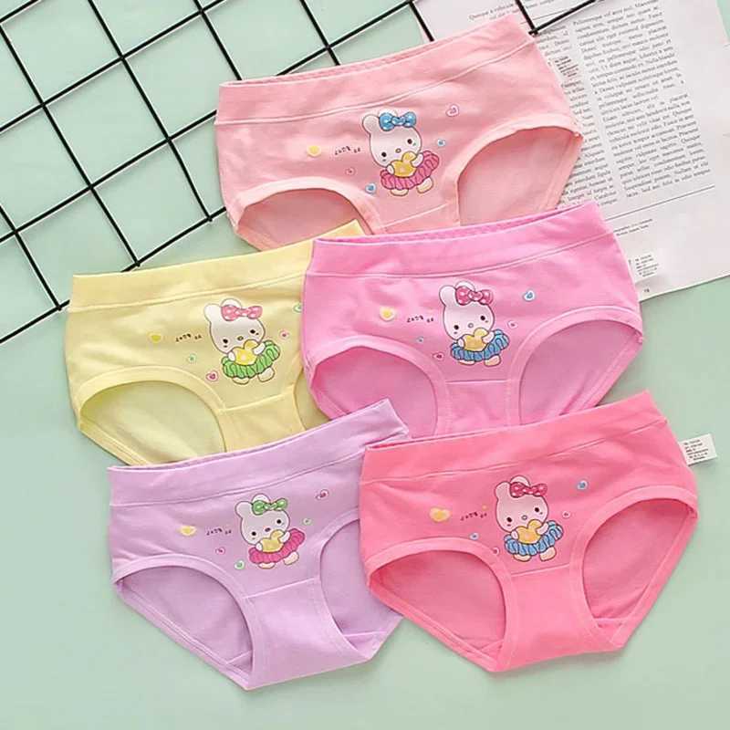 Girls Underwear Kids Panties Shorts Cartoon Cat Pattern Lot for Girls 4-12 Toddler Boxer Briefs Youth Cotton Briefs Y240821