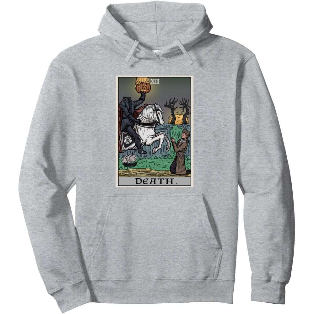 Hoodie for Mens Death Tarot Card Headless Horseman Halloween Spooky Gothic Pullover Hoodie Graphic Hoodies Sweatshirt Casual Long Sleeve 2025