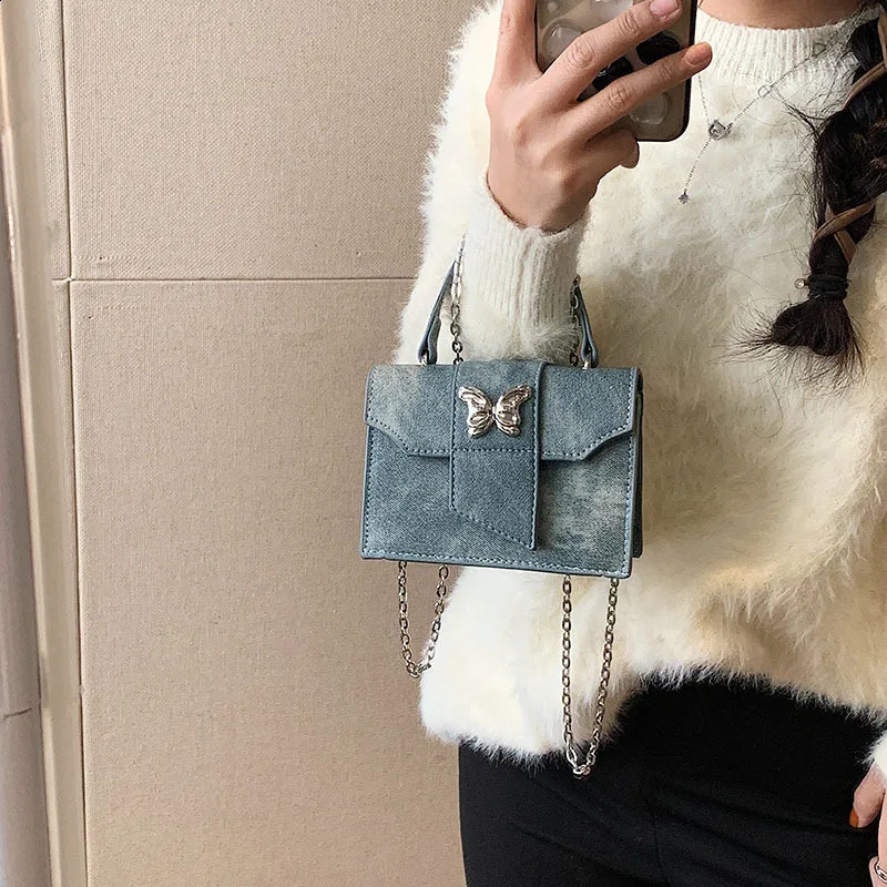 Fashion Ladies Crossbody Bag French Chain Girl Small Square Retro Casual Womens Metallic Decoration PU 240821