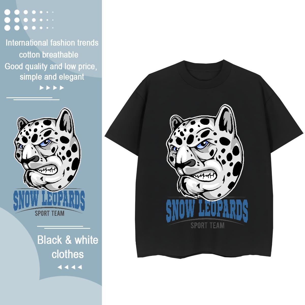 Brand Womens T Shirts O-Neck Short Sleeve 230g Cotton Woman Tshirt Graphic leopard Summer Casual Wholesale Clothes Shirt