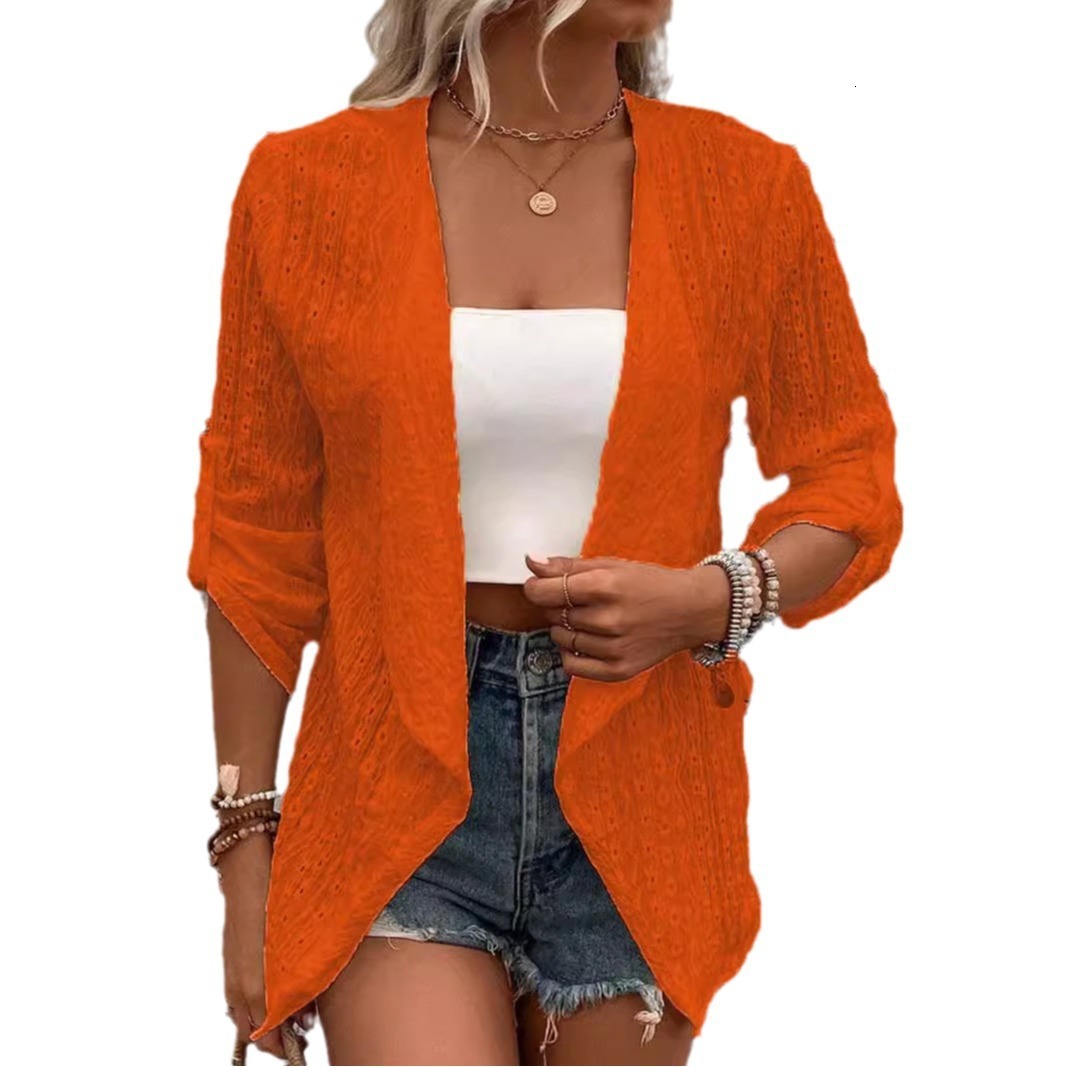 2024 Autumn/Winter TEMU New Women's Solid Color Casual Knitted Cardigan