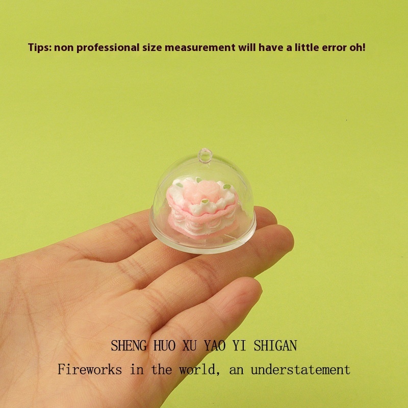 Creative cartoon cute lying cat mini box pink cake micro landscape scene home desktop decoration