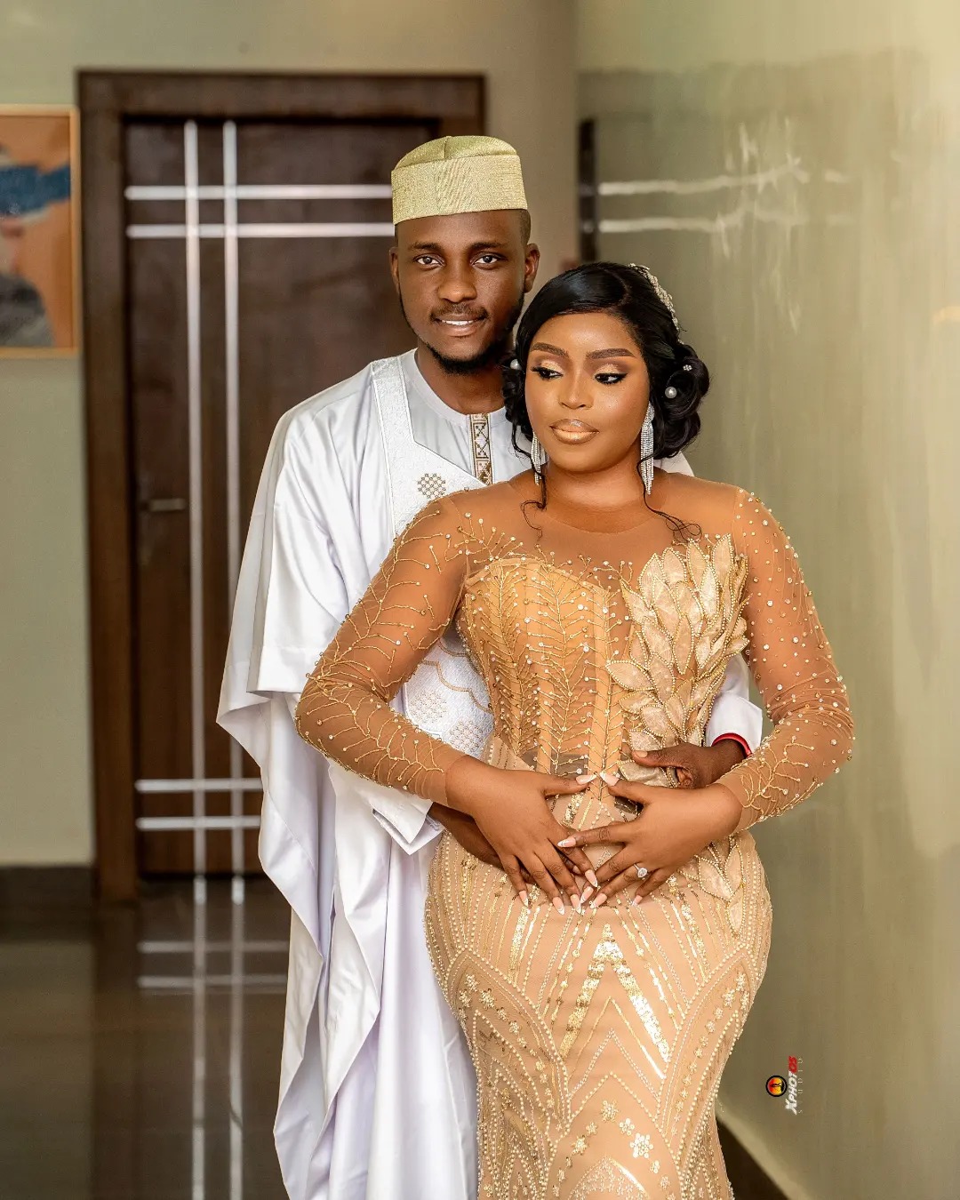 African Aso Ebi 2024 Champagne Mermaid Prom Dress Sequined Lace Dresses For Special Occasions Illusion Evening Formal Party Birthday Second Engagement