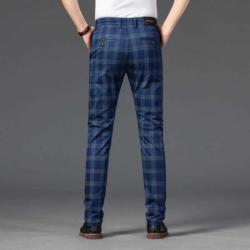 Spring Mens Trouser Fashion Business Classic Stripe Flat Black Solid Color Trouser High Quality Formal Set Mens Pants 30-38W240725