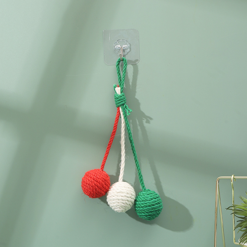 New Sisal Cat Scratch Ball Scratching and Biting Sound Interactive Amusement Hanging Pet Toy